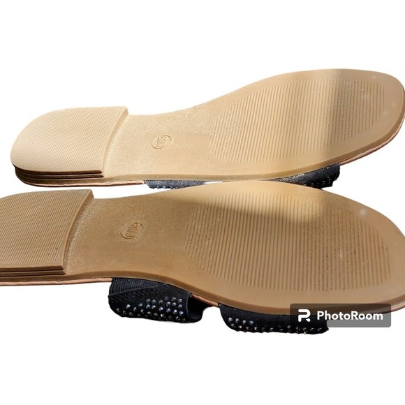 Torrid Black Rhinestone Twist Slides NEW US Size 8WW - Picture 3 of 5